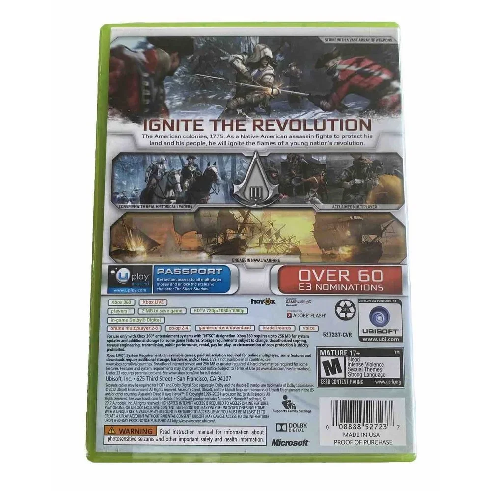 Assassin's‎ Creed III (Microsoft Xbox 360, 2012)